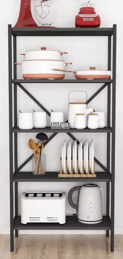 cumpără Etajeră Nex Home Bucatarie, 5 nivele, 66x35x128 cm, Antracit (13-05-01) în Chișinău 