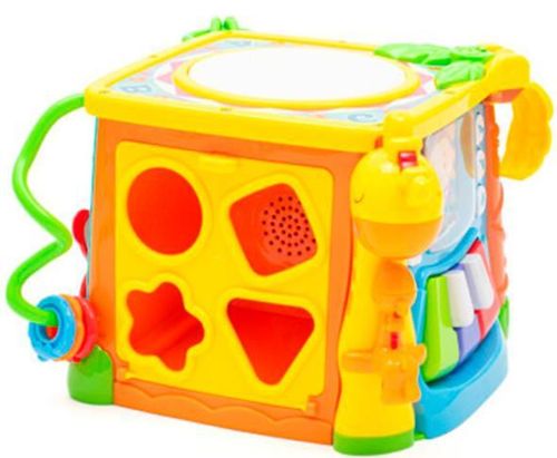 купить Музыкальная игрушка Baby Mix 53211 Двухцветный динамический бубен, желтый в Кишинёве 