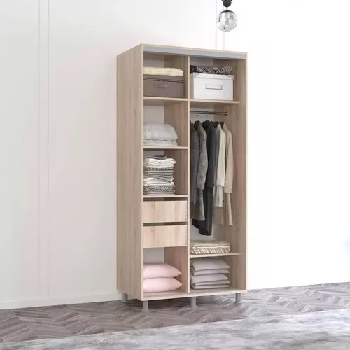 cumpără Dulap Mobildor-Lux Aron cu uși glisante cu oglindă orizontal (190x60x240H cm) Sonoma în Chișinău 