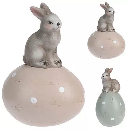 купить Декор Promstore 44587 Статуэтка кролика на яйце, 7x7x13 см в Кишинёве 