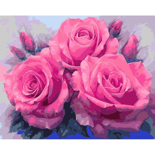 cumpără Tablou pe numere Richi (002027) Trandafiri roz 30x40 în Chișinău 