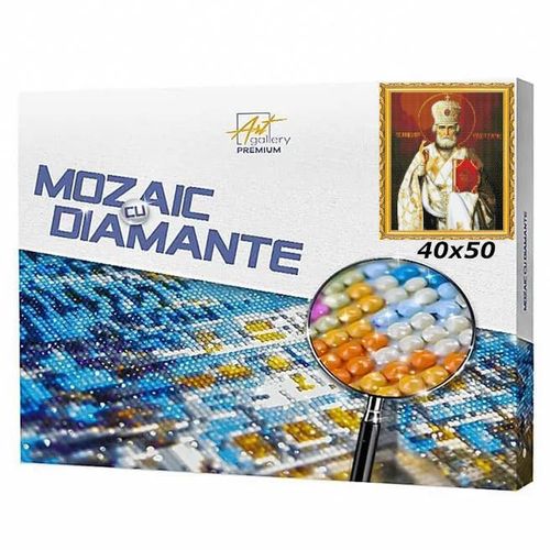 купить Картина по номерам Art Gallery GA70353 Mozaic cu diamante 40x50cm Icoana Sf. Nicolae Facatorul de Minuni в Кишинёве 