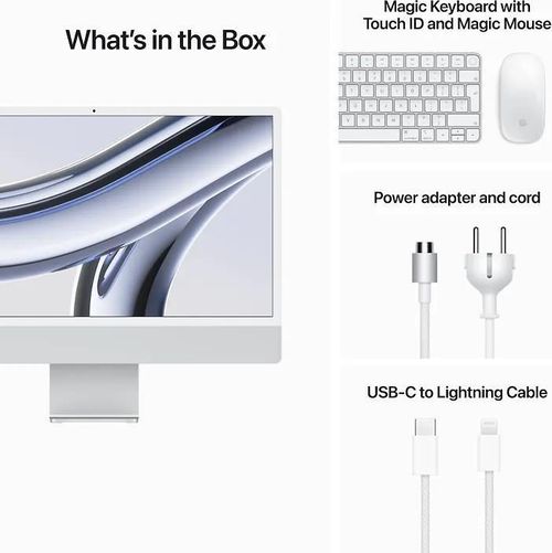 купить Компьютер моноблок Apple iMac 24" Retina 4.5K M3 8c/10g 512GB Silver MQRK3 в Кишинёве 