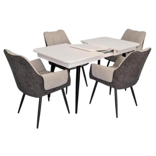 cumpără Set masă și scaune Evelin di Costacurta стол DT-432-1R B + 4 стула QT-227B Light grey/Dark grey în Chișinău 