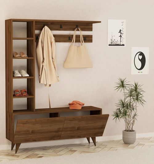 cumpără Mobilă pentru antreu Trendy Hale, Nuc, 120x162x32cm (GTR005921) în Chișinău 