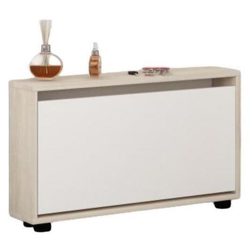 cumpără Raft pentru încălțăminte Mobildor-Lux Leo Slim 60x16x47H cm Sonoma/White în Chișinău 