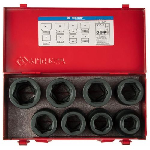 cumpără Set de tubulare, bite, duze King Tony 8410MP Set de chei tubulare de impact de 1", adânci, 24-41 mm, 8 buc. în Chișinău 
