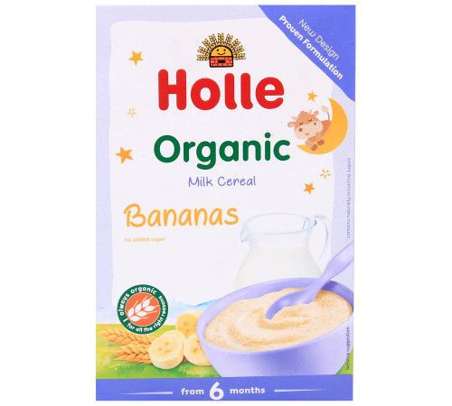 Terci din grau cu lapte si banane Holle Organic (6+ luni) 250 g 