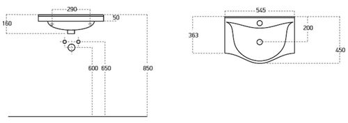 cumpără Lavoar Sanovit Alba 540x450x160 în Chișinău 