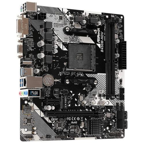 купить Материнская плата ASRock B450M-HDV R4.0 AMD B450 AM4, Dual DDR4 3200+MHz, PCI-E 3.0/2.0 x16, HDMI/DVD-D/D-Sub, USB 3.1, SATA RAID 6Gb/s, M.2 x4 Socket, SB 8-Ch., GigabitLAN в Кишинёве 