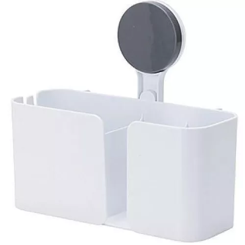 купить Аксессуар для ванной Promstore 55597 Корзина для ванной комнаты, решения для ванной, 21x9x19 см, белая, пластик в Кишинёве 