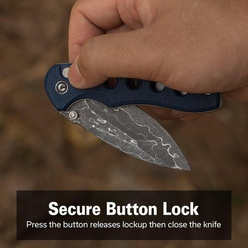 купить Нож походный Civivi C23085B-DS1 Triptych, mâner Canvas Micarta albastru, Button Lock в Кишинёве 