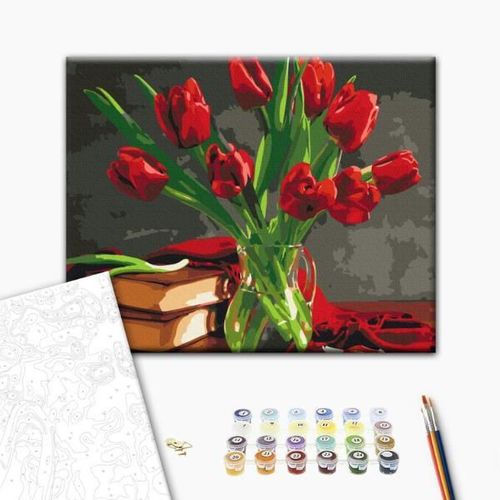 cumpără Tablou pe numere BrushMe RBS8115FC 30x40cm (fără cutie) Buchet de lalele în Chișinău 