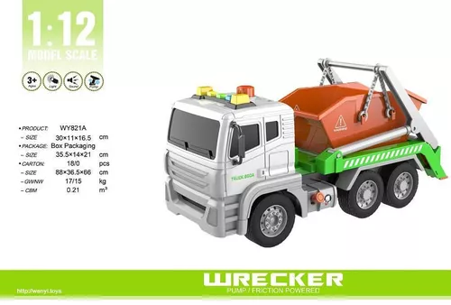 cumpără Mașină Wenyi 821A 1:12 Camion de gunoi cu fricțiune în Chișinău 