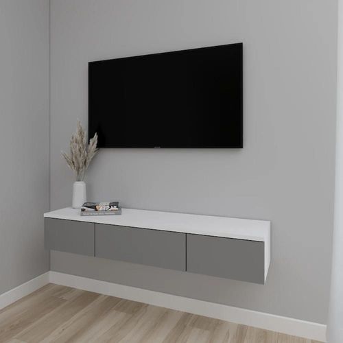 купить Тумба напольная для TV Smartex (16567) Т10 120 TV-Навесная Alb+Grafit в Кишинёве 