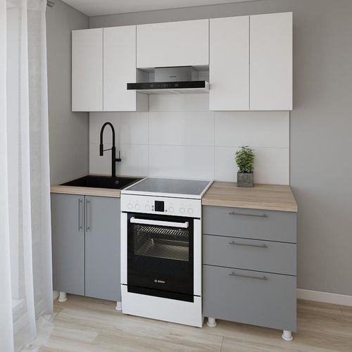 cumpără Mobilă pentru bucatarie Smartex (30044) K2 180сm Alb+Grafit în Chișinău 