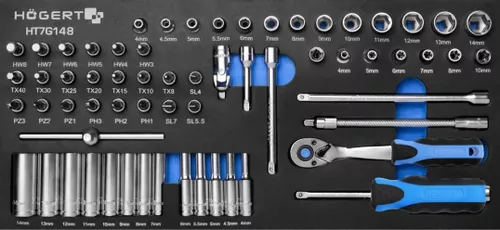 cumpără Sistem de depozitare a instrumentelor Hoegert HT7G058 Carucior de scule cu 7 sertare, 252 de scule în Chișinău 