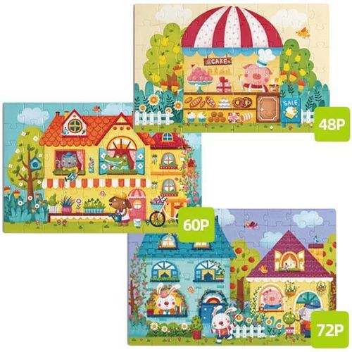 cumpără Puzzle Mideer MD1645 Puzzle Orășelul de basm 3în1, nivelul 4 în Chișinău 