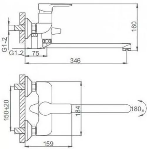 купить Смеситель для ванны Frud R 22106 (cada git lung) в Кишинёве 