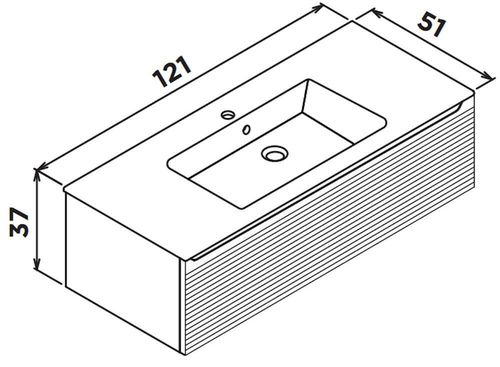 cumpără Dulap pentru lavoar Orka Olbia 120 Kasmir mat în Chișinău 
