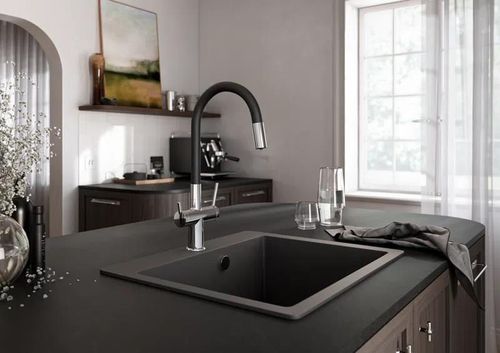 cumpără Bateria bucătărie Ferro FILTRATA BFT41B Negru (chiuveta + apa filtrata) în Chișinău 