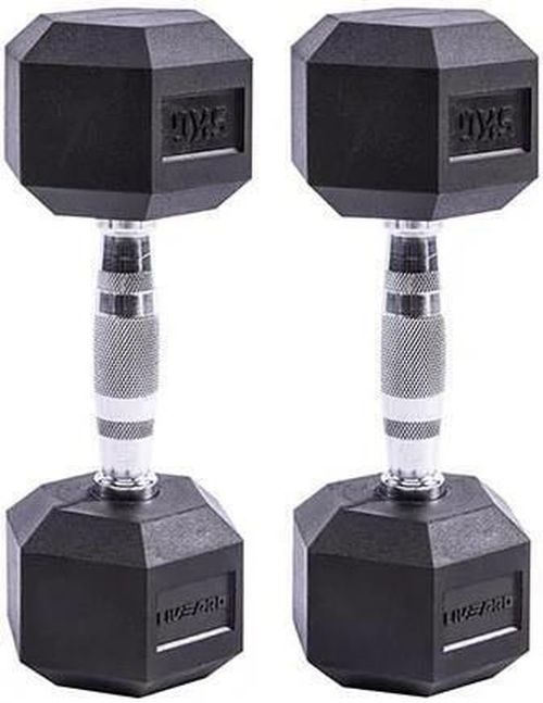 cumpără Ganteră LivePro 49879 Gantera Hex Rubber Dumbbell 2x12.5kg, LP8005/12.5/Bk în Chișinău 