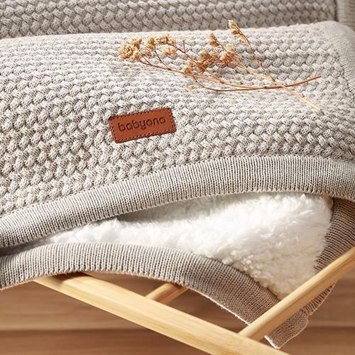 купить Детское постельное белье BabyOno 1658 Patura de bumbac cu captuseala din fleece Grey в Кишинёве 