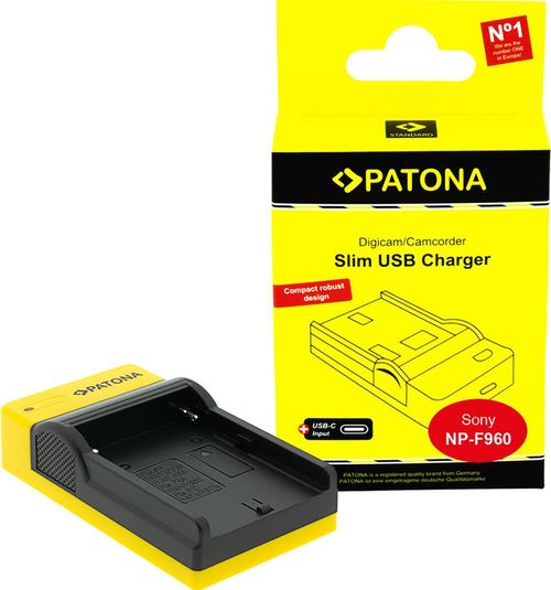 купить Зарядное устройство для фото-видео Patona 151525, Slim USB charger with USB-C Input for Sony NP-FM50 NP-F550 NP-F750 NP-F970 в Кишинёве 