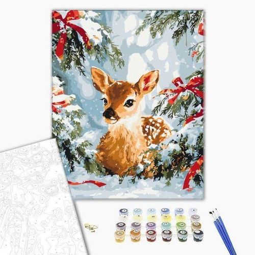 cumpără Tablou pe numere BrushMe BS54495FC 40x50cm (fără cutie) Poveste printre brazi în Chișinău 