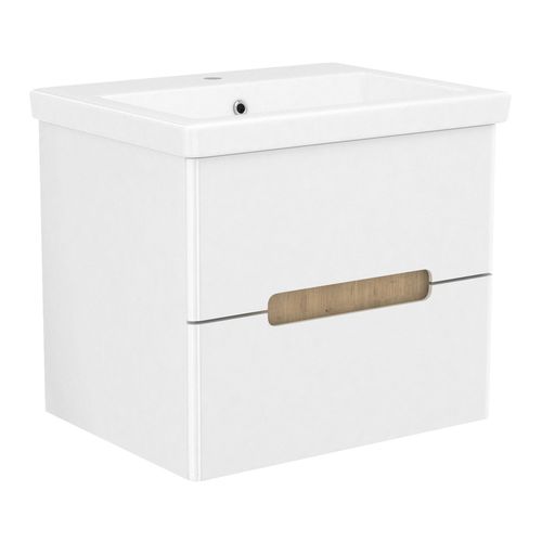 PUERTA комплект мебели 60см белый: тумба подвесная, 2 ящика + умывальник накладной арт 13-16-016 