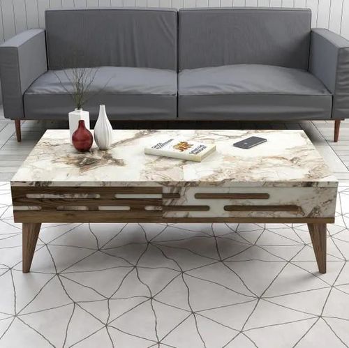 купить Журнальный столик Trendy Valensiya Nuc, Alb, Marmura (GTR000606) в Кишинёве 