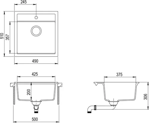 cumpără Chiuvetă bucătărie Helika-AquaSanita NEW Tesa SQT100 W în Chișinău 