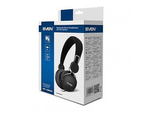 купить SVEN AP-320M Headphones with microphone, Headset: 20-20,000 Hz, Microphone: 30-16,000 Hz, 1.2m, Black в Кишинёве 