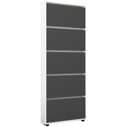 купить Полка для обуви Mobildor-Lux Leo Slim 90x16x203H cm White/Anthracite в Кишинёве 