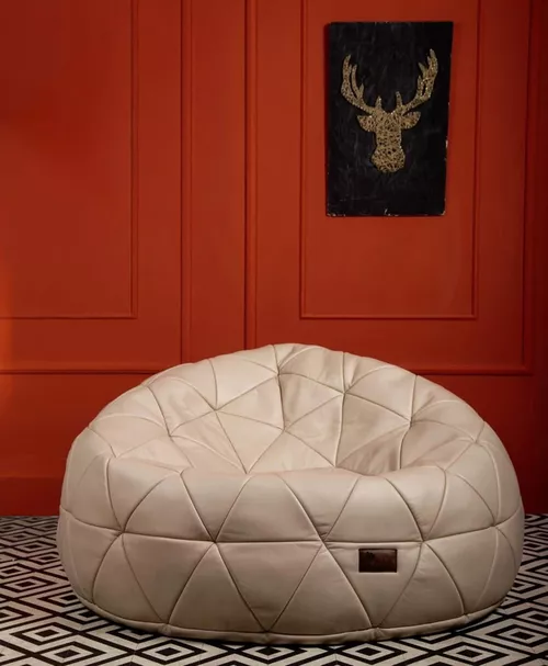 купить Кресло-мешок Because Royal Bej (140x140x50cm) в Кишинёве 