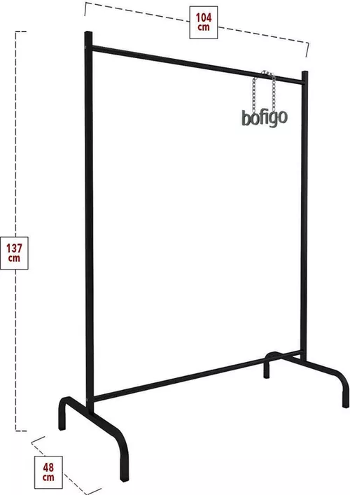 cumpără Cuier pentru haine Bofigo Clasic, 69x34x32,5 cm, Negru (21-01-06) în Chișinău 
