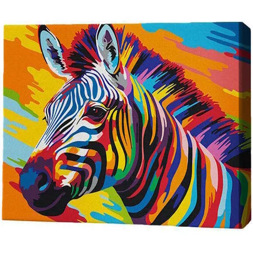 купить Картина по номерам BrushMe RMG0036FC 30x40 см (без коробки) Зебра в цветах в Кишинёве 