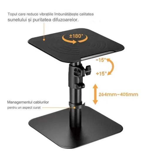 cumpără Suport pentru boxe Brateck BS-69T (2pcs set), Black în Chișinău 