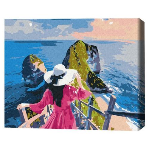 cumpără Tablou pe numere BrushMe RBS51548FC 30x40сm (fără cutie) Doamnă pe insulă în Chișinău 