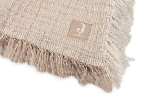 купить Детское постельное белье Jollein 516-522-68090 Paturica din muselina Fringe Stripe Biscuit GOTS, 120x120cm в Кишинёве 