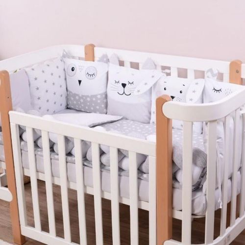 купить Детское постельное белье Veres 216.07.110*90 Smiling animals white-grey (6ед.) в Кишинёве 