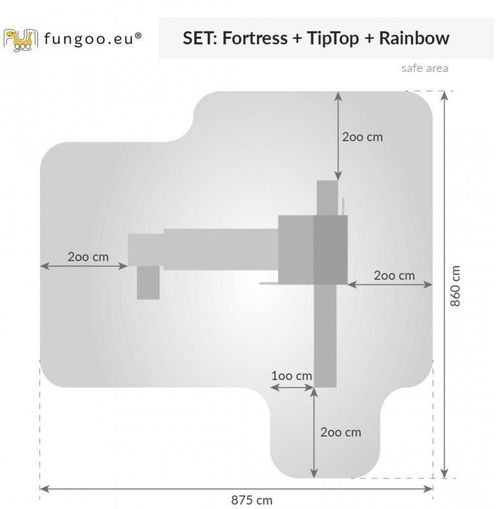 купить Детская площадка Fungoo FORTRESS TIPTOP Rainbow / teak impr. в Кишинёве 