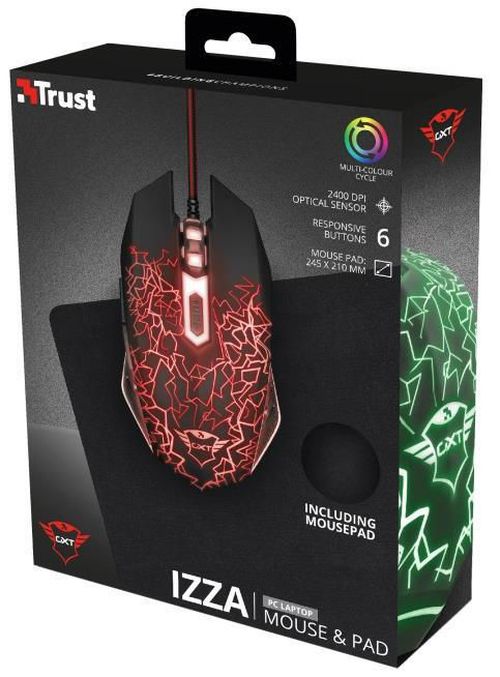 cumpără Mouse Trust GXT 783 Izza Gaming Mouse & Mouse Pad, Black în Chișinău 