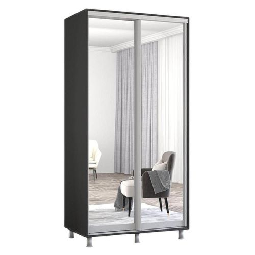 купить Шкаф Mobildor-Lux Зеркальные раздвижные двери Aron-P (140x60x210 см) Anthracite в Кишинёве 