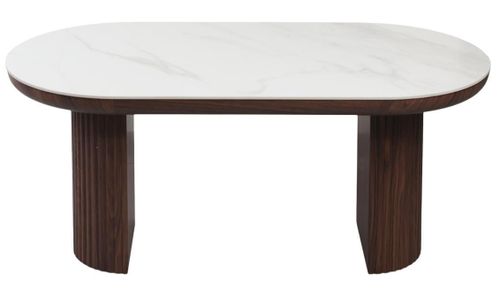 купить Стол Deco Botas 2000x900x760 White sintered stone + Wooden Leg в Кишинёве 