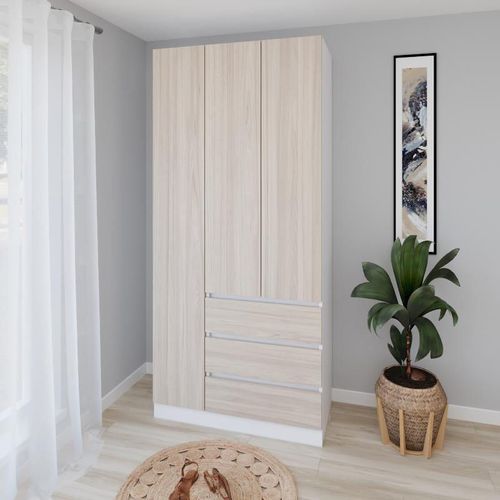 купить Шкаф Smartex (15860) N15 100cm Alb+St.Deschis в Кишинёве 