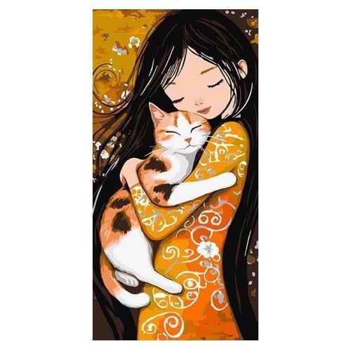 купить Картина по номерам Ideyka (KHO8642) Cat in Arms, 40х80 в Кишинёве 