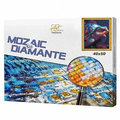 купить Картина по номерам Art Gallery GA84490 Mozaic cu diamante 40x50cm Broasca testoasa multicolora в Кишинёве 