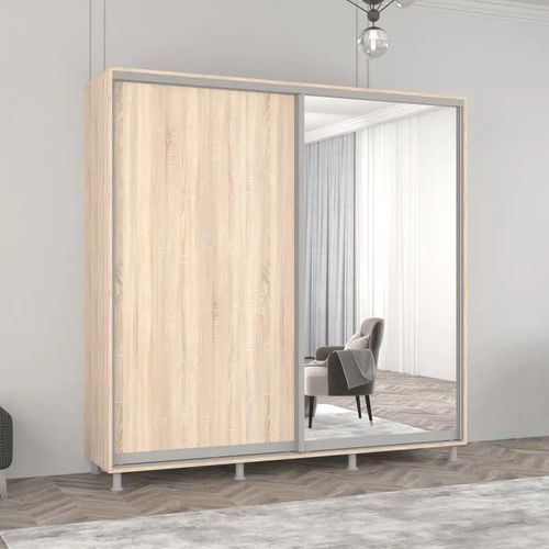 купить Шкаф Mobildor-Lux Раздвижные двери Aron-S из зеркала и ДСП (200x60x240 см) Сонома в Кишинёве 