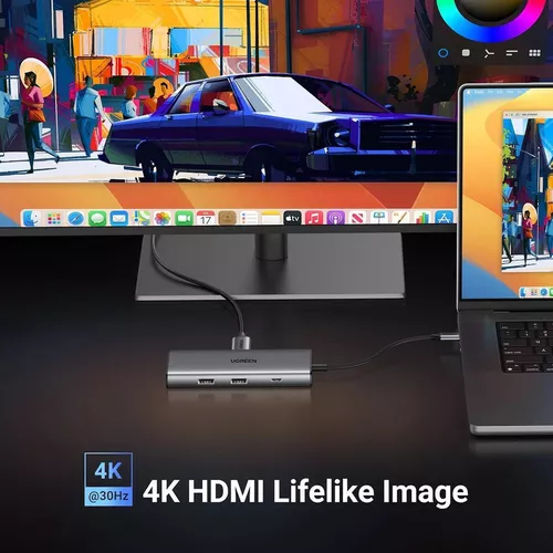 купить Переходник для IT Ugreen 15531 HUB Revodok Pro 107, 7 in 1 .USB-C , Space Gray в Кишинёве 